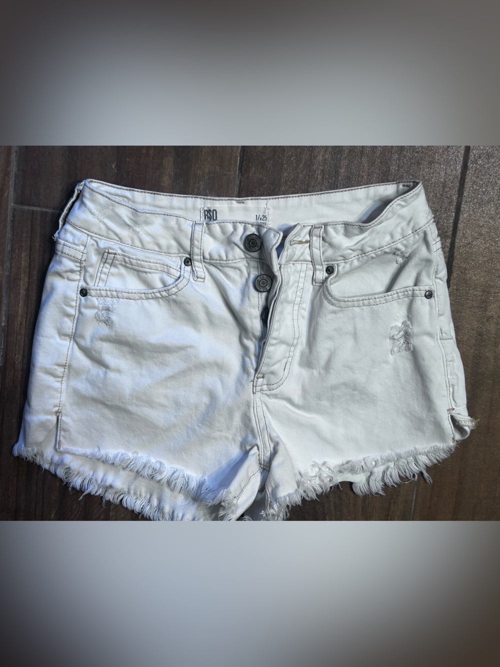 RSQ White Distressed Women’s Jean Shorts